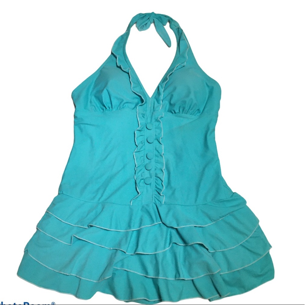 COCOPEAR Cover Up One Piece Swimsuits V-Neck LARGE